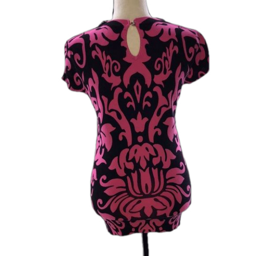 INC INTERNATIONAL CONCEPTS Women’s Dream Lady Pink Beaded Neckline Knit Top—Sz S - Picture 4 of 17